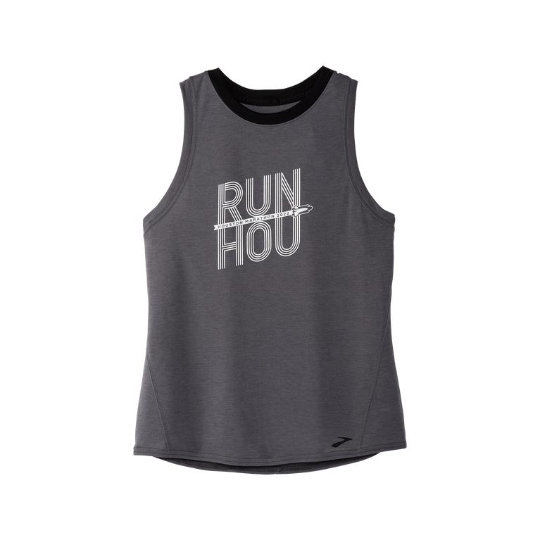 Brooks Houston22 Distance Graphic Womens Running Tank Top - Shadow Grey/Run HOU - Indonesia (IJOG-46